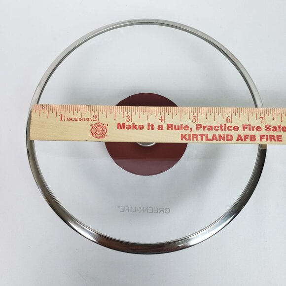 Green Life Tempered Glass Replacement Lid Only Red 7" EXCELLENT CONDITION!!! - Picture 3 of 4